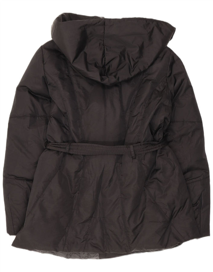 Trussardi Jeans Damen Wattierte Jacke mit Kapuze IT 48 XL Schwarz