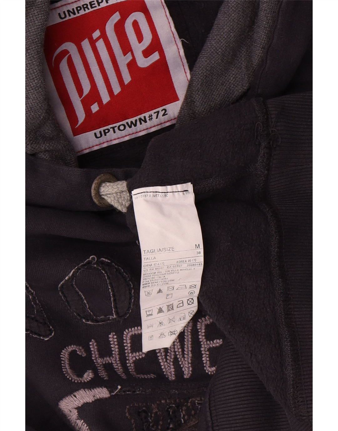 Playlife Herren-Kapuzenpullover mit Grafik, mittlere Marineblau-Baumwolle