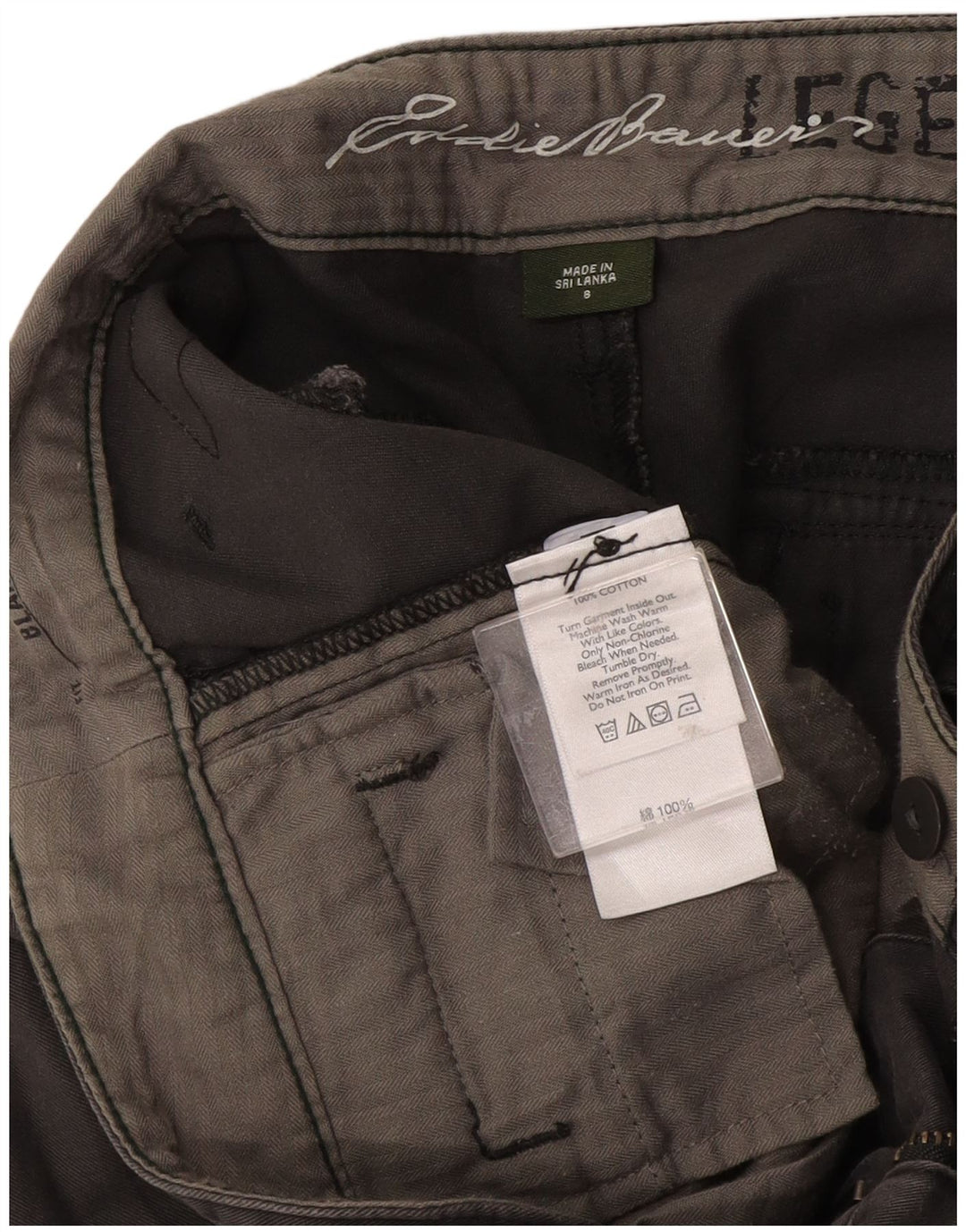 Eddie Bauer Damen Chino-Shorts US 8 Medium W30 Graue Baumwolle