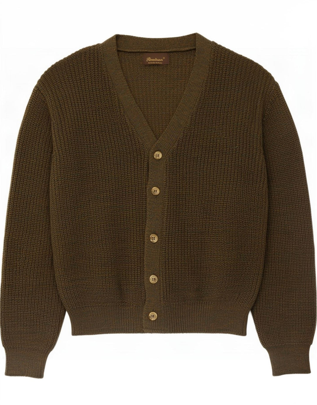 Vintage Herren-Strickjacke, groß, Khaki