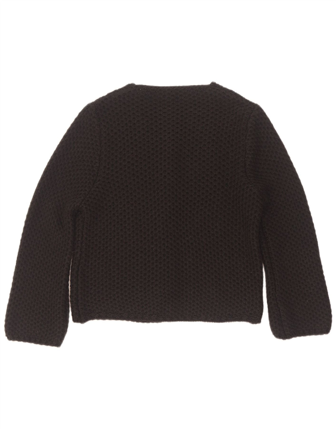 Vintage Damen Offener Cardigan Pullover UK 14 Medium Schwarz Acryl