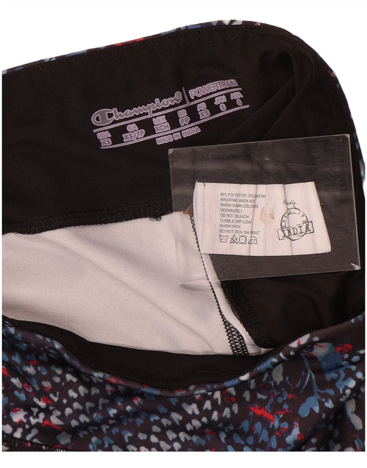 Champion Womens Abstract Pattern Leggings UK 6 XS Mehrfarbiges Polyester