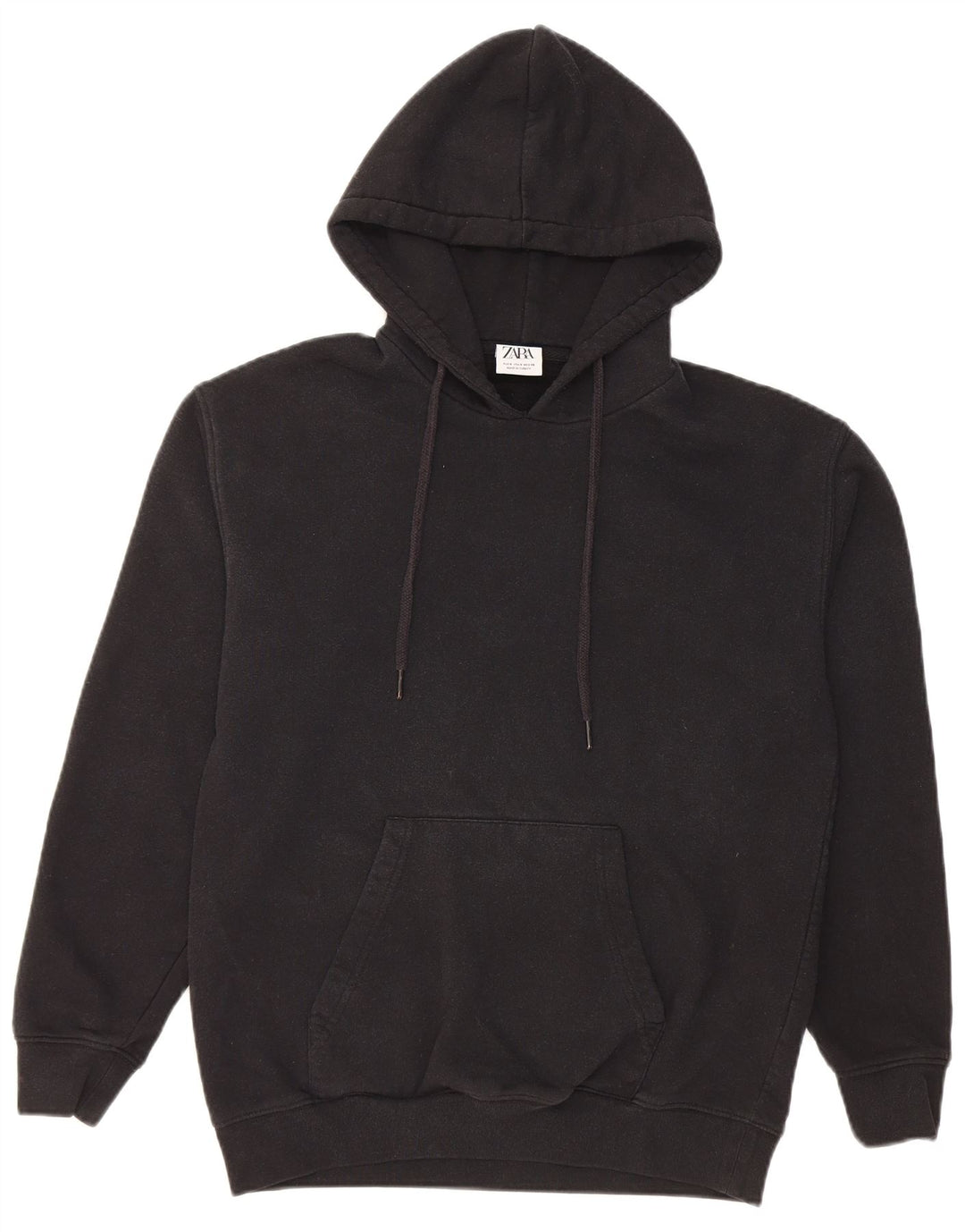 Zara Herren Kapuzenpullover, Größe S, schwarze Baumwolle
