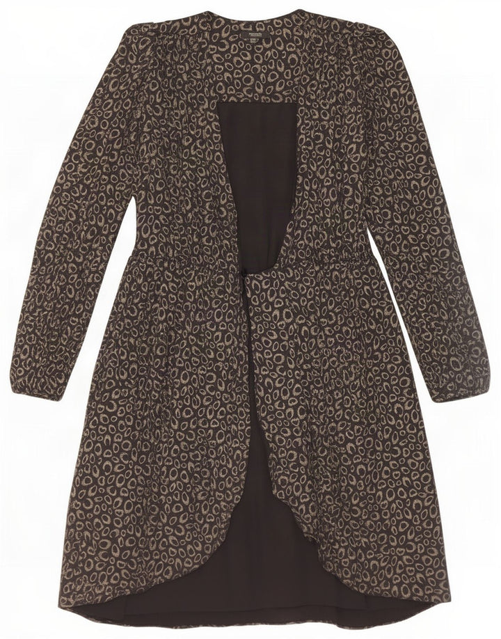 Massimo Dutti Damen 1-Knopf-Blazerjacke EU 34 2XS Schwarzer Animal-Print
