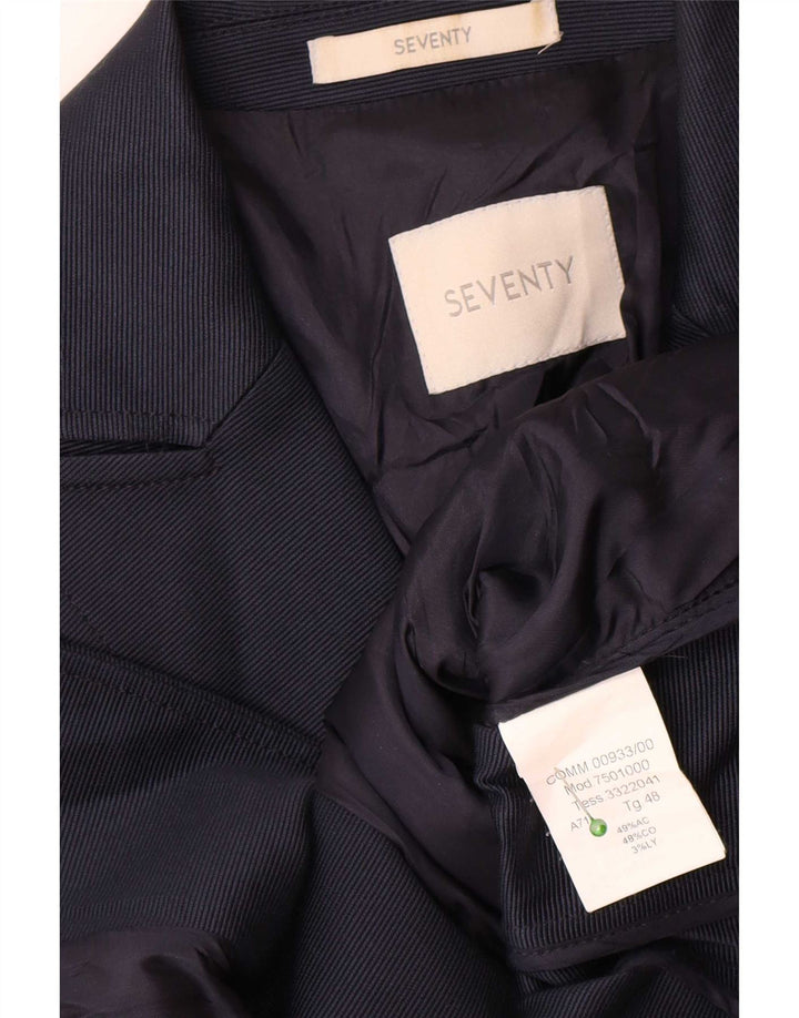 Seventy Damen 2-Knopf-Blazerjacke IT 48 XL Marineblaue Baumwolle