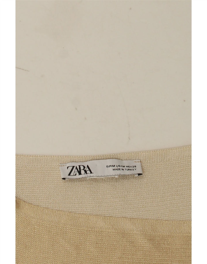 Zara Damen Crop Cami Top UK 12 Medium Beige