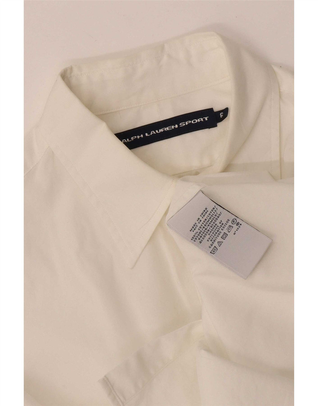 Ralph Lauren Damenhemd US 6 Mittelweiße Baumwolle