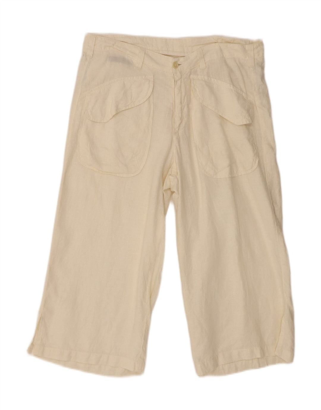 Guess By Marciano Damen-Caprihose W32 L20 aus weißem Leinen