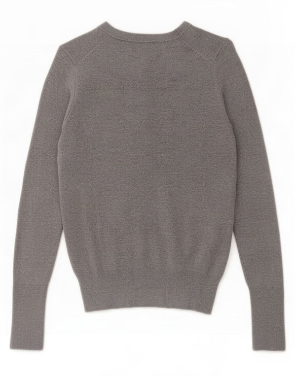Zara Damen-Pullover mit U-Boot-Ausschnitt, Gr. 10, Größe S, graue Viskose