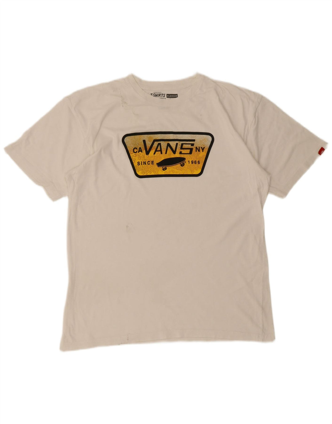 Vans Herren-T-Shirt mit Grafik, Größe L, aus weißer Baumwolle