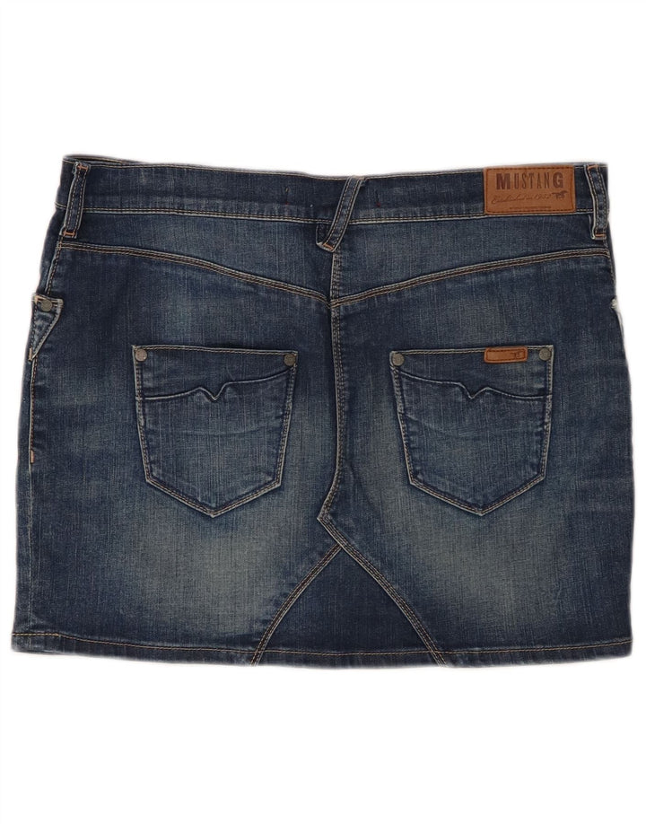 MUSTANG Damen Mini-Jeansrock IT 44 Medium W30 Blaue Baumwolle