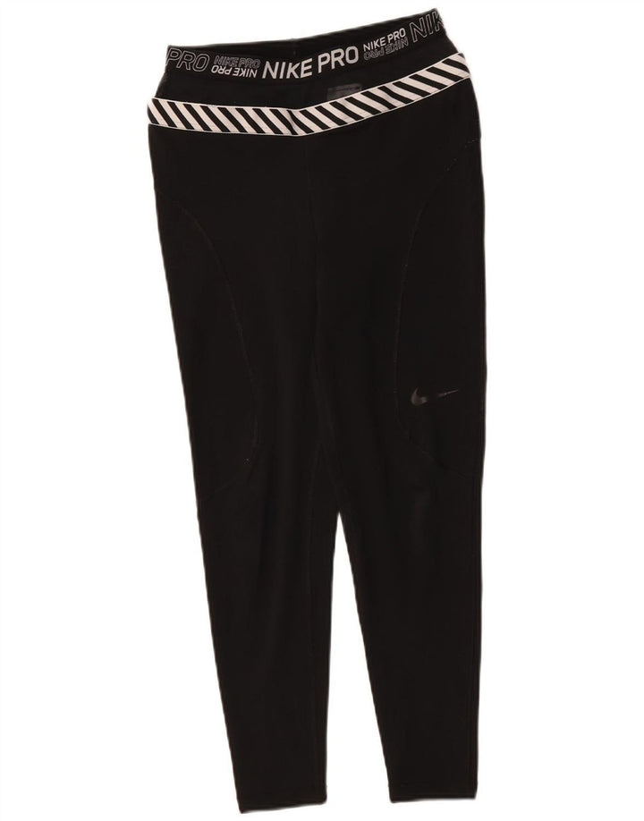 NIKE Damen Graphic Leggings UK 8 Small Schwarz