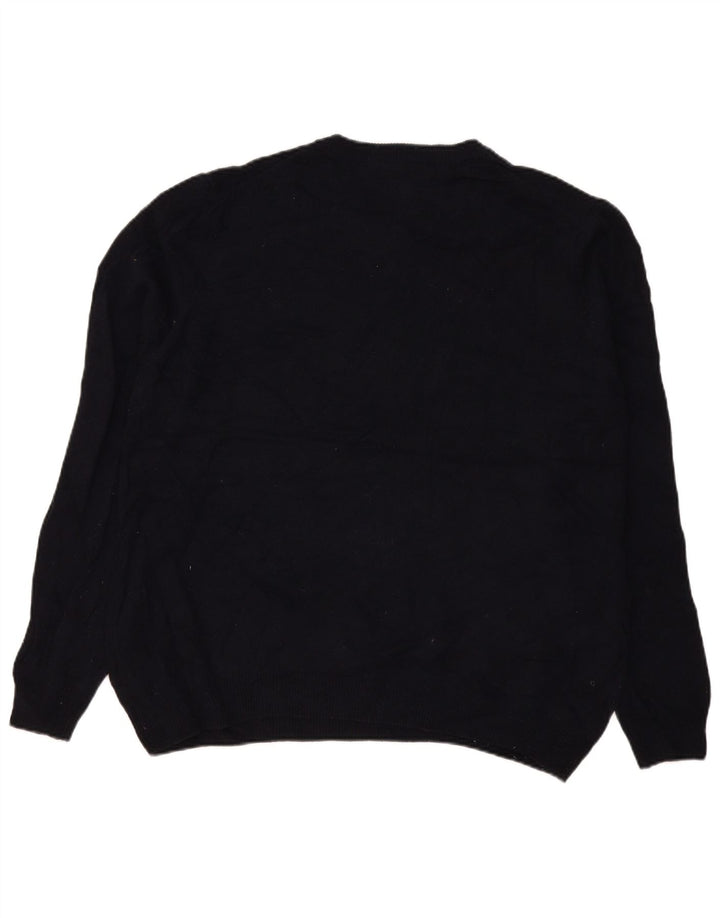 Marks & Spencer Herren-Pullover mit Rundhalsausschnitt, 2XL, marineblaue Lammwolle