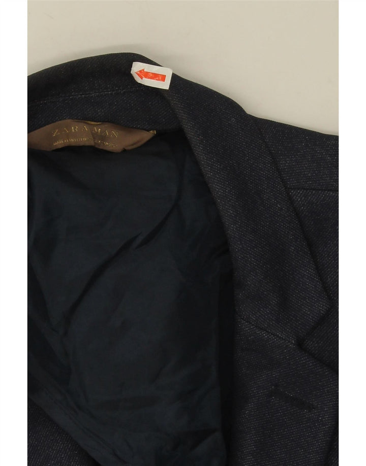 Zara Herren-Blazer mit 2 Knöpfen, EU 52, groß, marineblau, Polyester