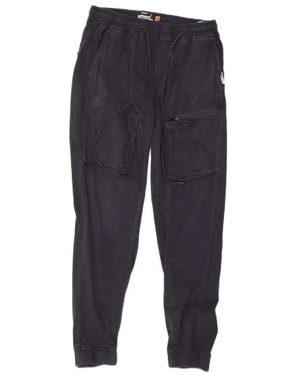 Superdry Herren Jogger-Cargohose W30 L32 Marineblaue Baumwolle