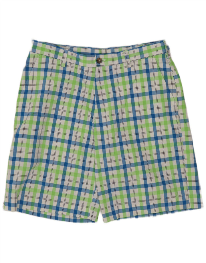 IZOD Herren-Golf-Chino-Shorts W34, großes, mehrfarbig kariertes Polyester