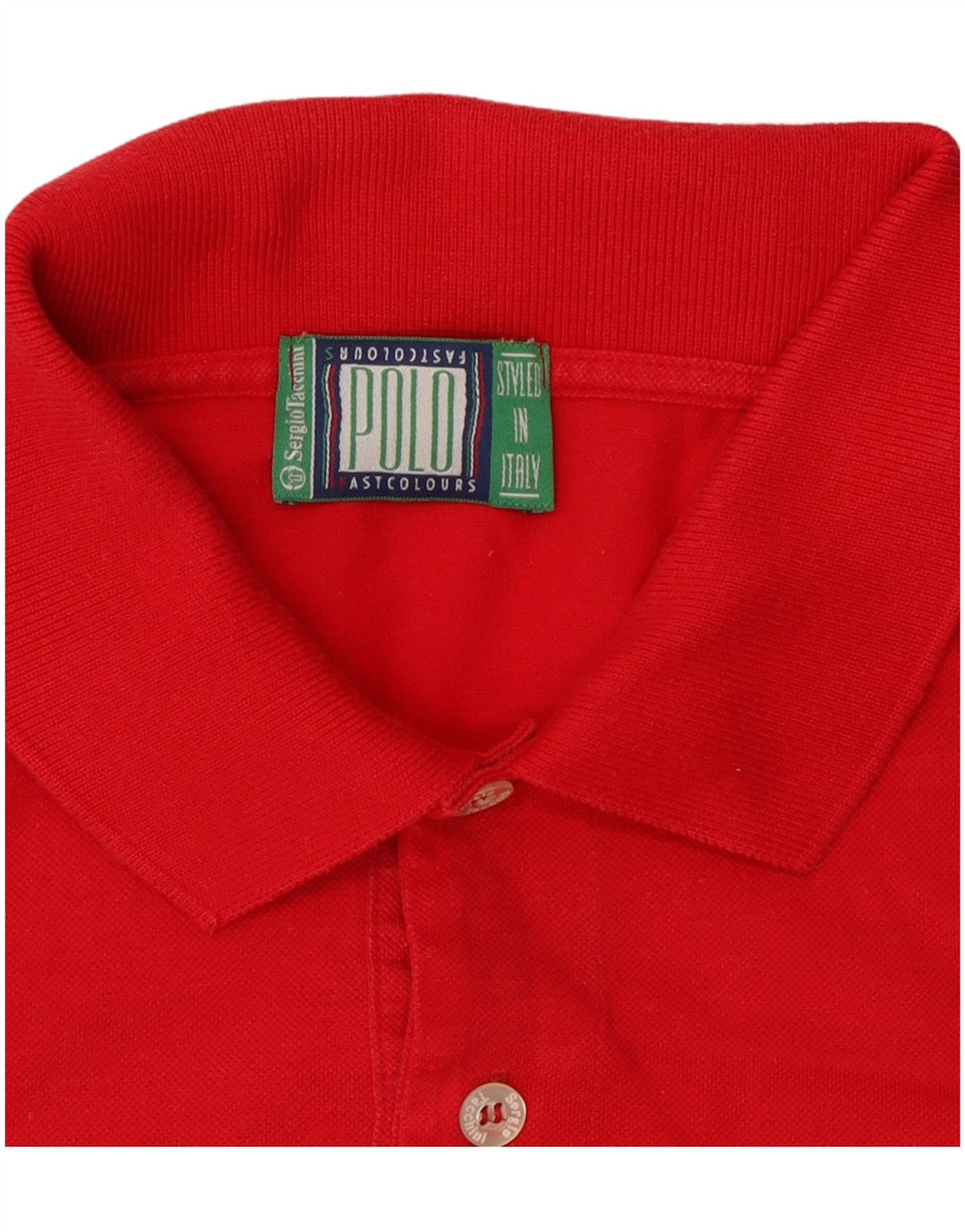 Sergio Tacchini Herren-Poloshirt, große rote Baumwolle