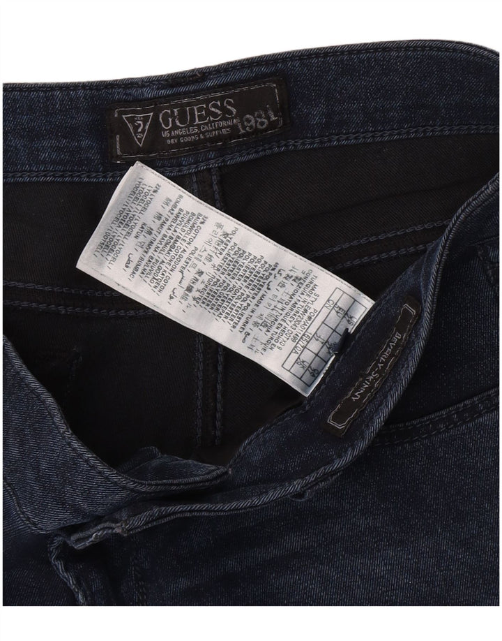 Guess Damen Beverly Distressed Skinny Jeans W29 L27 Blaues Polyester