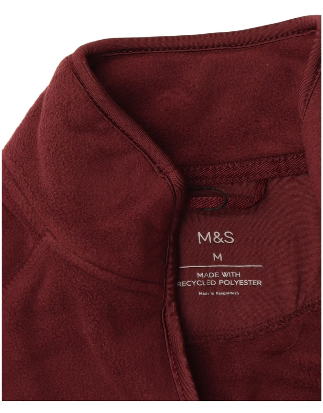 MARKS & SPENCER Herren-Fleecejacke, UK 38, mittleres Burgunderrot, Polyester