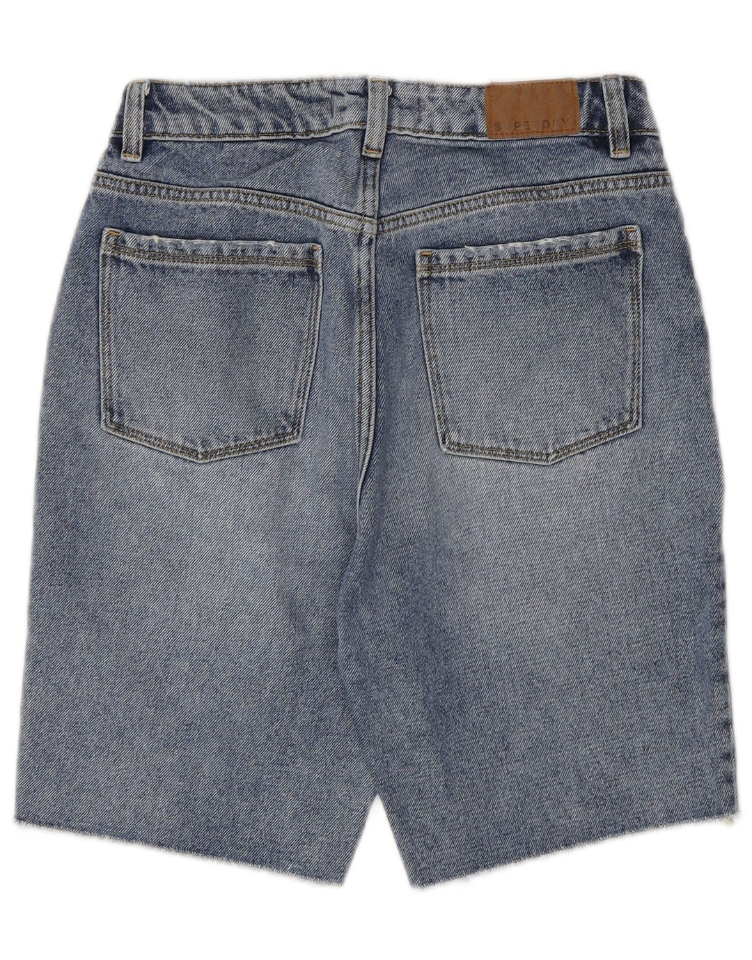 SUPERDRY Damen Jeansshorts W26 Small Blau Baumwolle