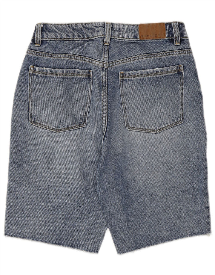 SUPERDRY Damen Jeansshorts W26 Small Blau Baumwolle