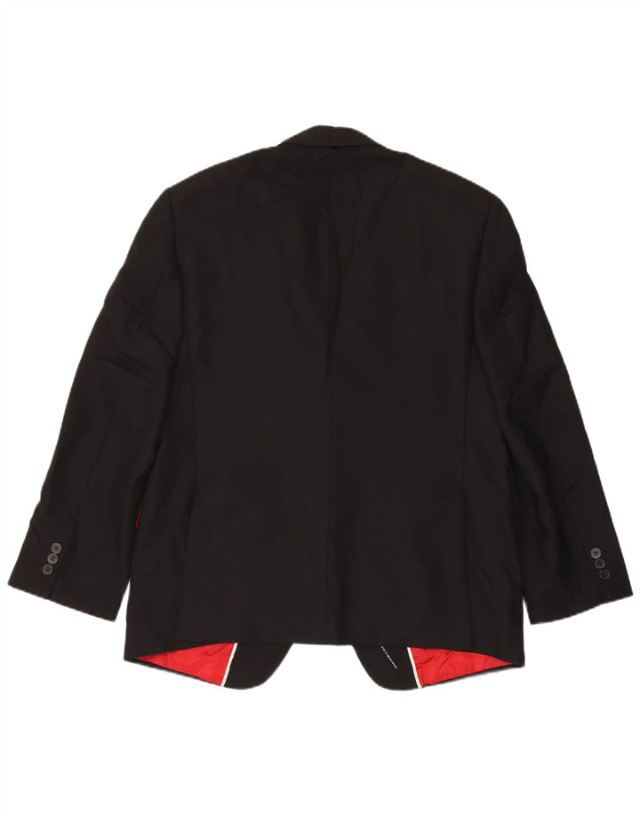 Marks & Spencer Herren-Blazer mit 1 Knopf, UK 42, XL, schwarze Wolle
