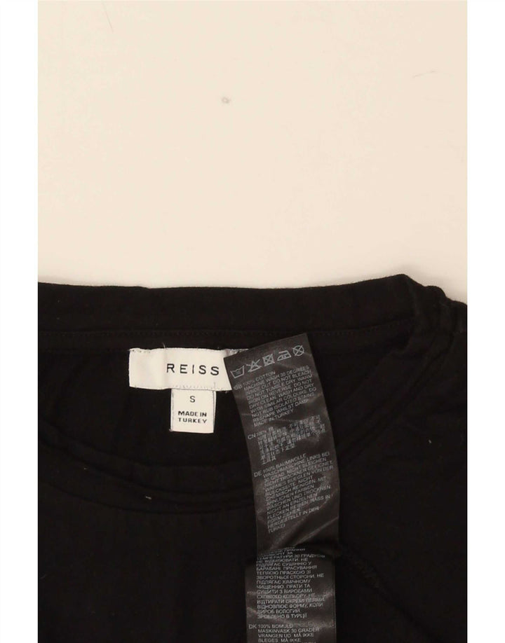 Reiss Herren T-Shirt Top Small Schwarz Baumwolle