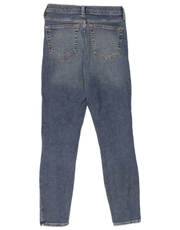 Topshop Damen Jamie Distressed Crop Skinny Jeans W26 L25 Blau Polyester