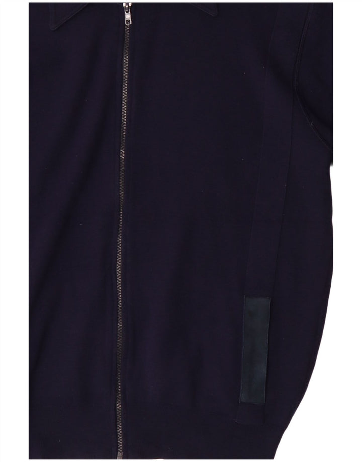 Vintage Herren Cardigan Pullover Medium Marineblaue Wolle