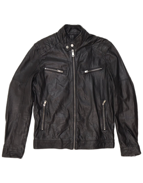 Conbipel Damen Leder Bikerjacke IT 46 Großes schwarzes Leder