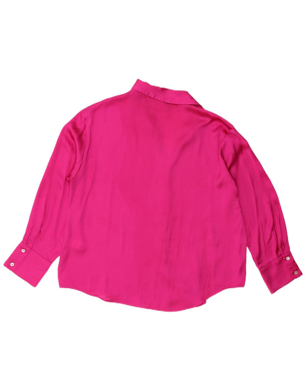 Zara Damen Hemdbluse UK 20 2XL Rosa Polyester