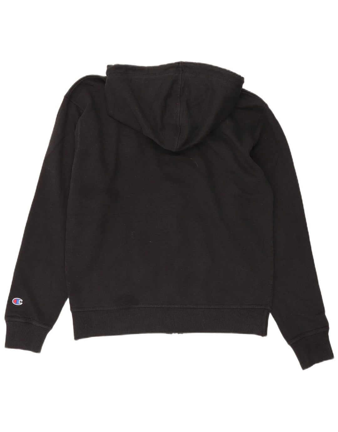 CHAMPION Mens Graphic Zip Hoodie Sweater Medium Black Cotton