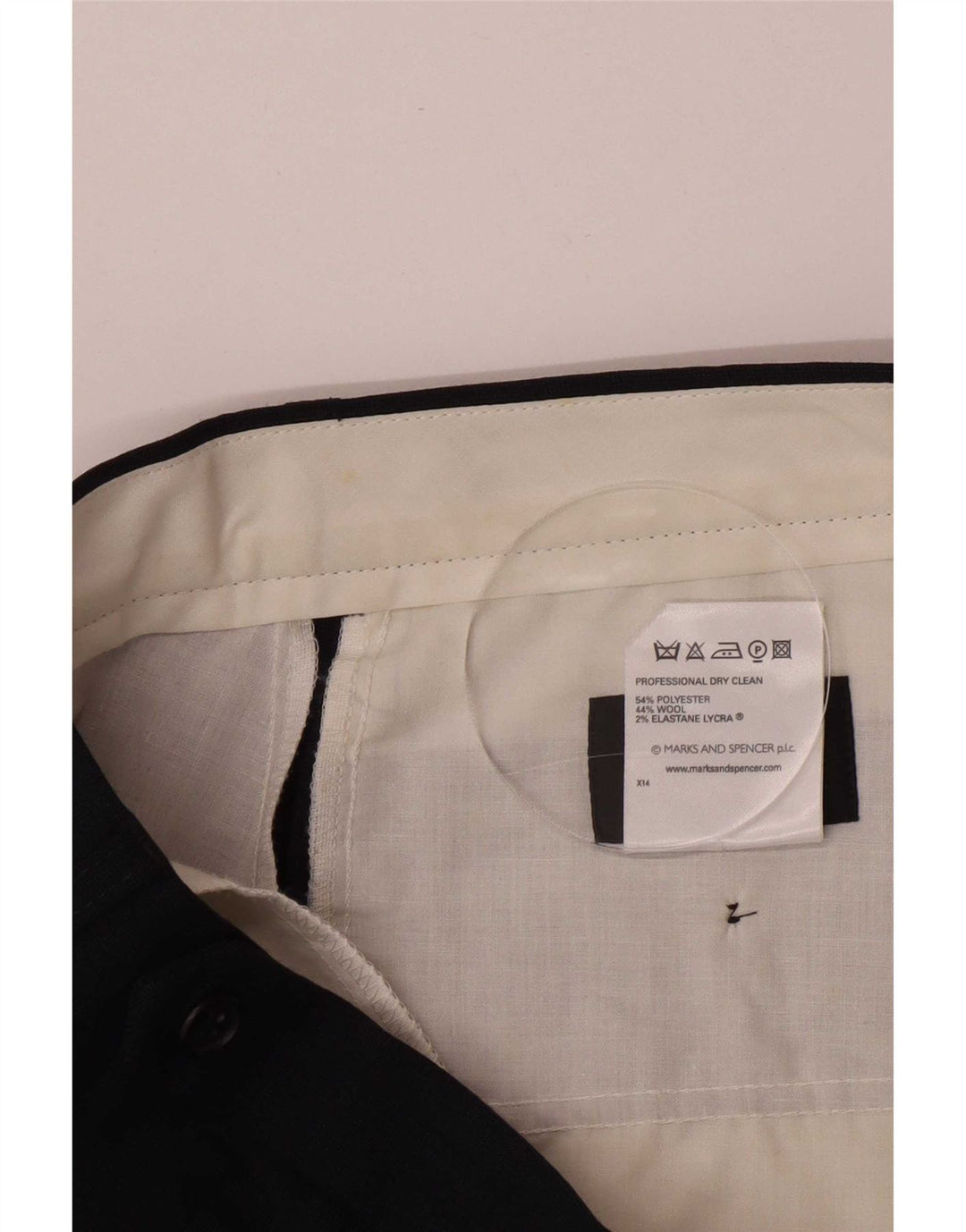Marks & Spencer Herren-Anzughose mit Pegged-Anzug, W34 L33, marineblaues Polyester