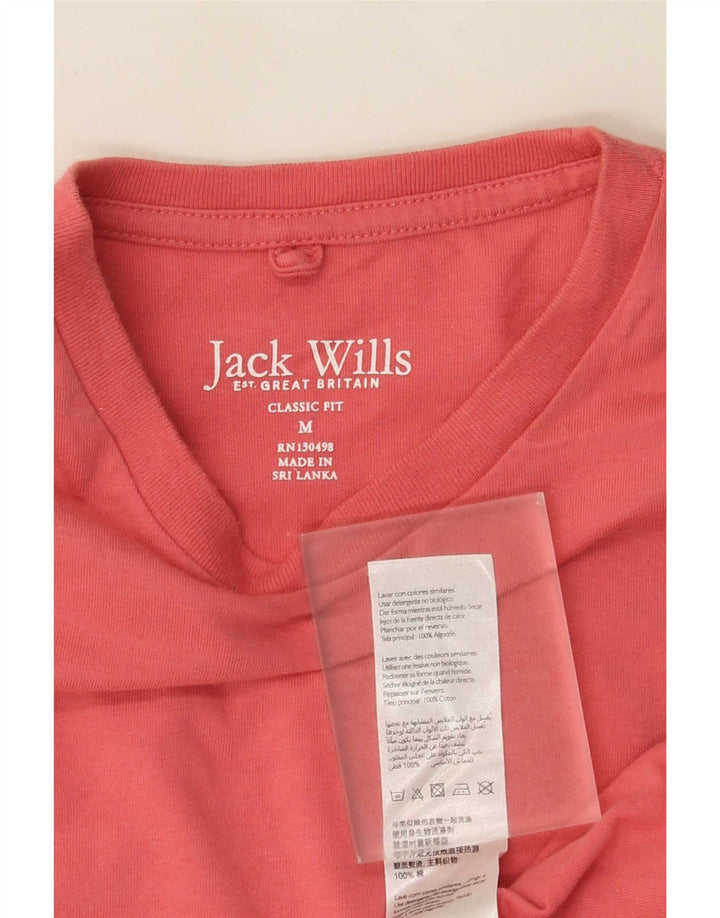 Jack Wills Herren-T-Shirt mit klassischer Passform aus mittelrosa Baumwolle