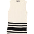 Marks & Spencer Damen Weste Tank Top UK 12 Mittelweiß gestreifte Viskose