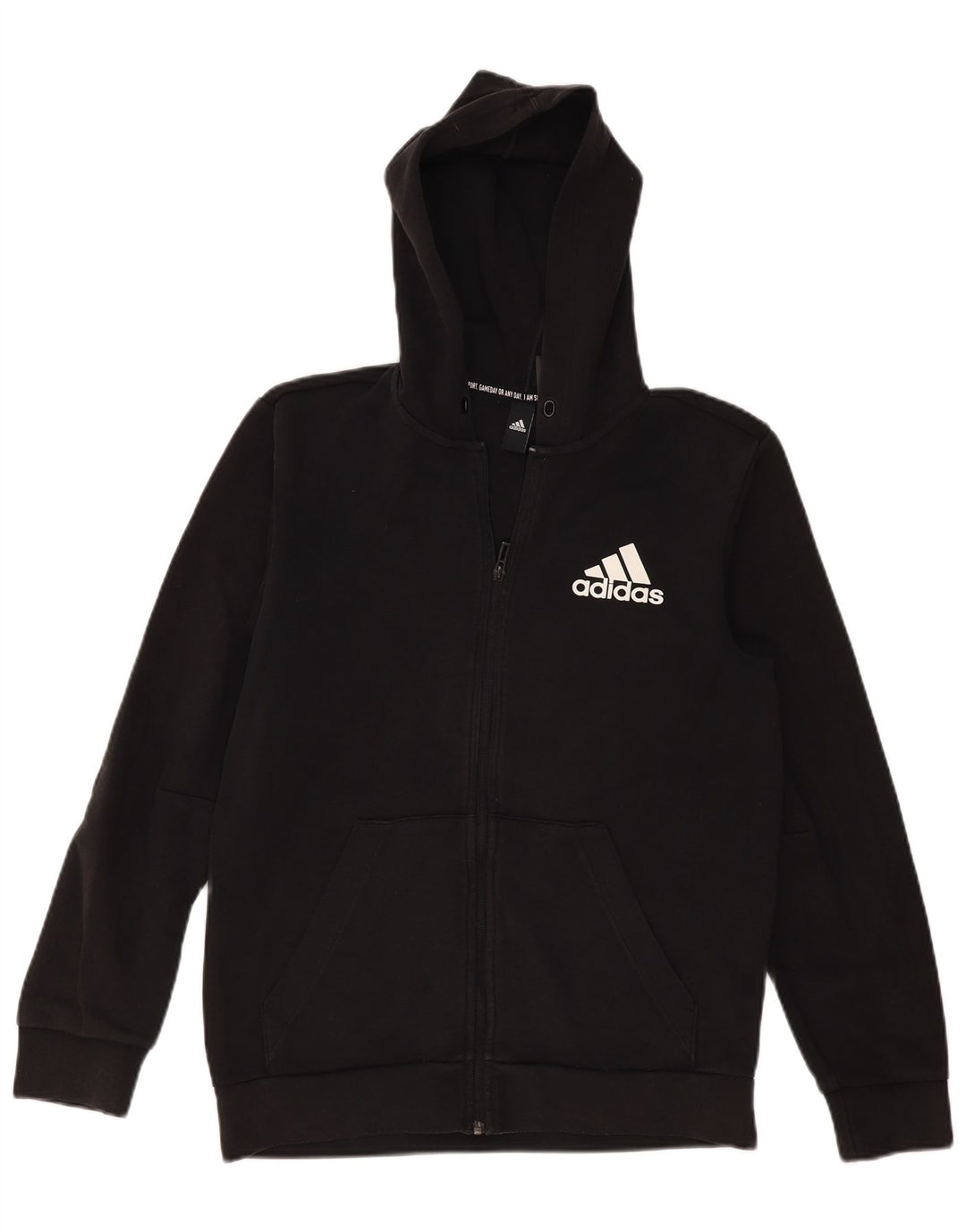 Adidas Herren Graphic Zip Hoodie Pullover Mittelschwarze Baumwolle