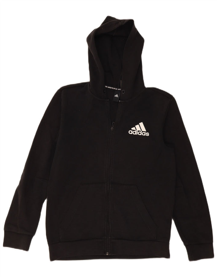 Adidas Herren Graphic Zip Hoodie Pullover Mittelschwarze Baumwolle