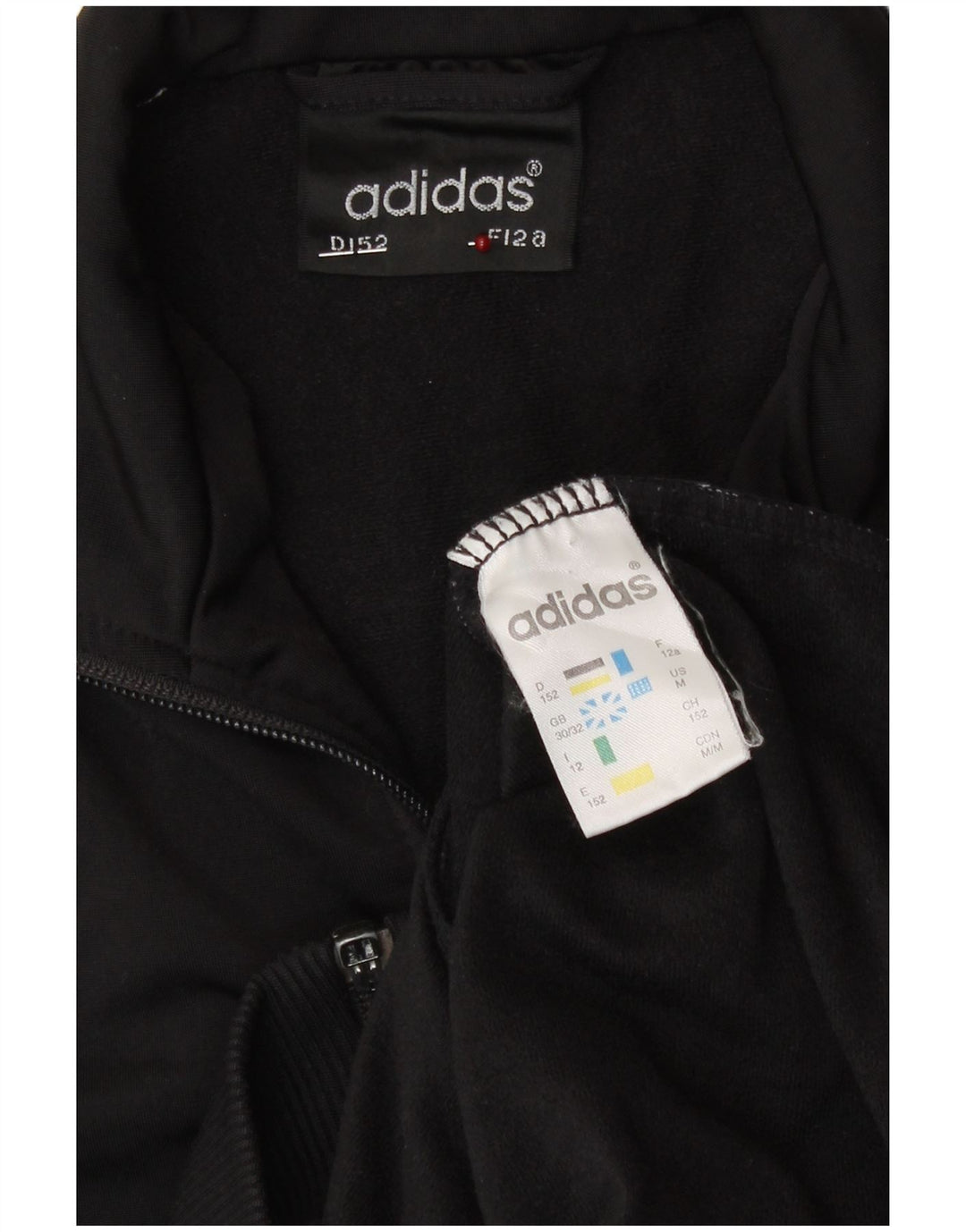 Adidas Jungen Trainingsanzug Top Jacke 11-12 Jahre Schwarzes Polyester