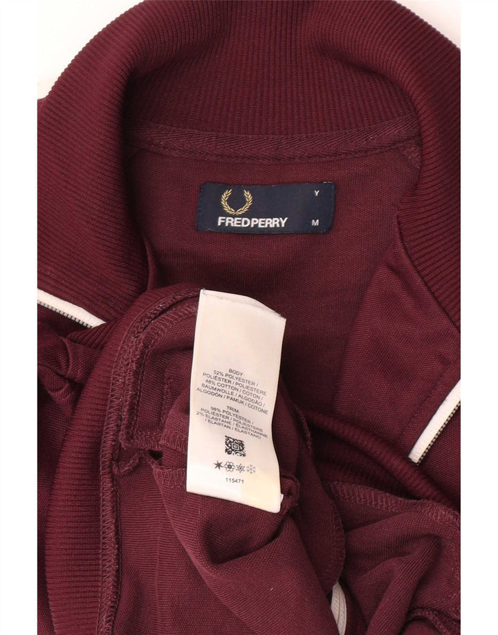 Fred Perry Jungen-Trainingsanzug-Top-Jacke, 9–10 Jahre, mittleres Kastanienbraun, Farbblock