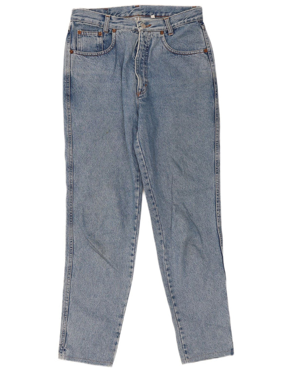 Benetton Damen High Waist Tapered Jeans IT 46 Large W28 L28 Blaue Baumwolle