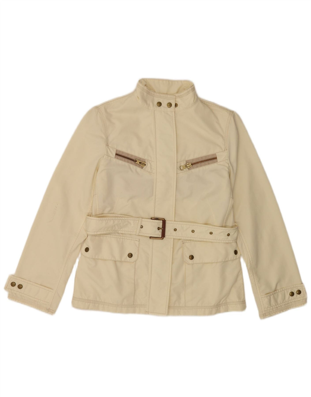 Fay Womens Utility Jacke UK 10 Small Off White Polyester