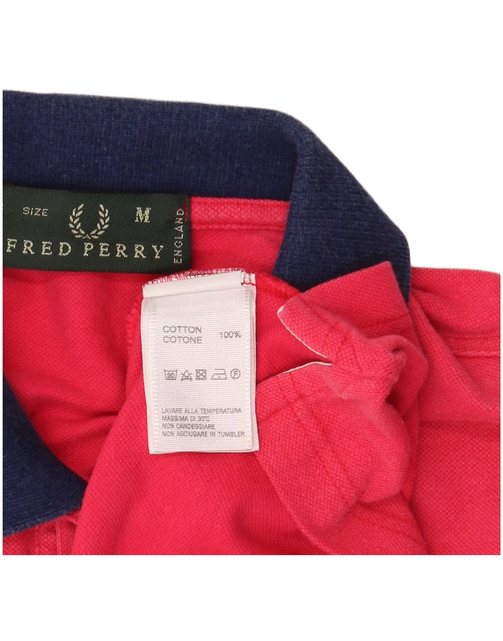 FRED PERRY Mens Polo Shirt Medium Pink Cotton