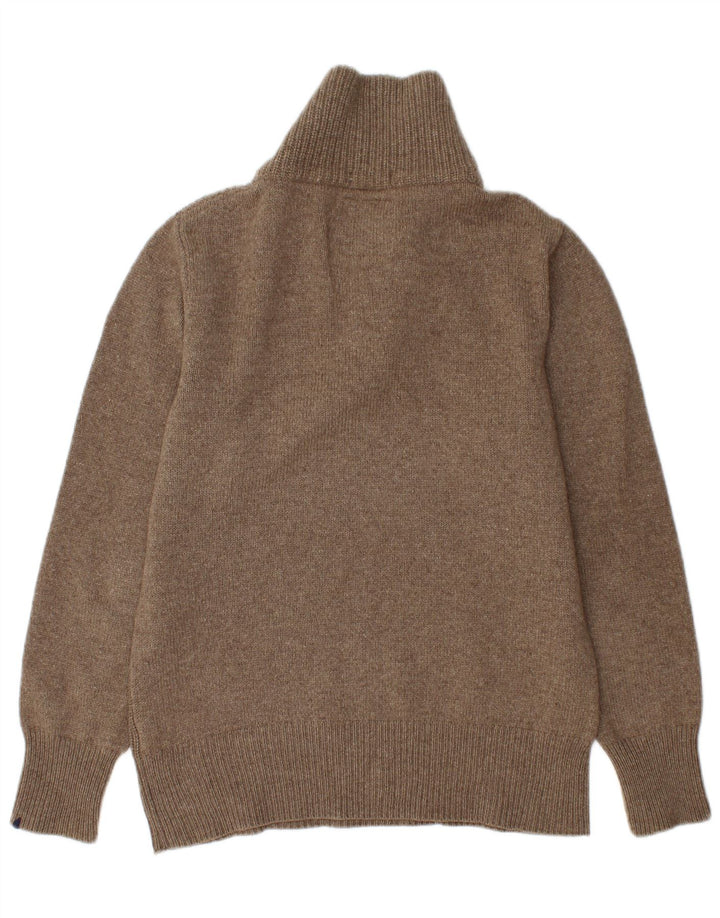 SUN68 Herren-Pullover mit Schalkragen, große braune Wolle
