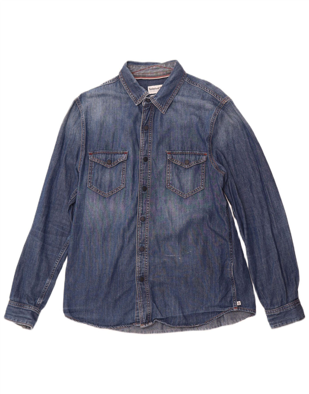 Timberland Herren-Jeanshemd mit schmaler Passform, große blaue Baumwolle