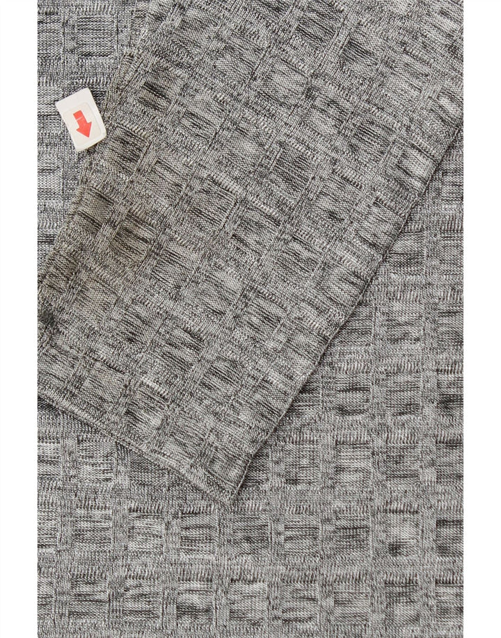 Zara Damen Langarm-Tunika-Oberteil UK 16 Large Grau meliertes Polyester