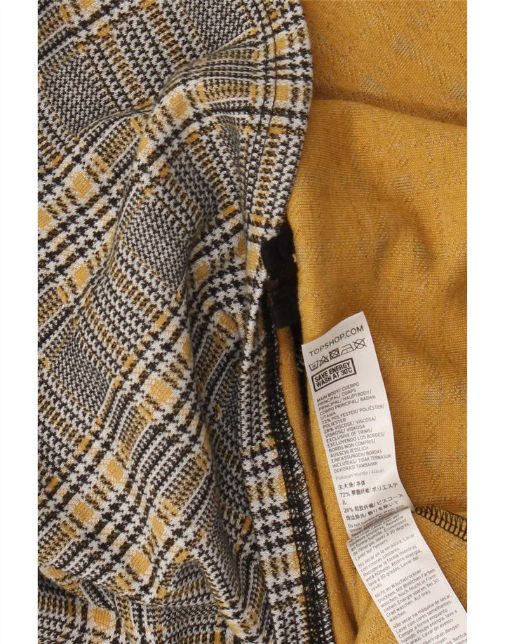 Topshop Damen Minirock UK 8 Small W28 Grau kariertes Polyester