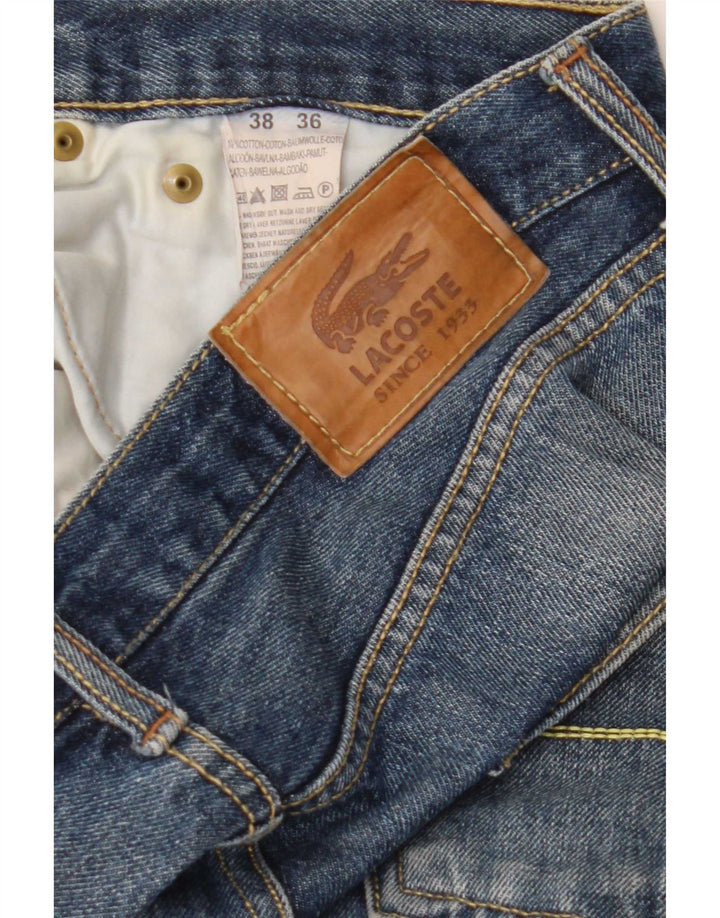 Lacoste Herren Straight Jeans W36 L30 Blaue Baumwolle