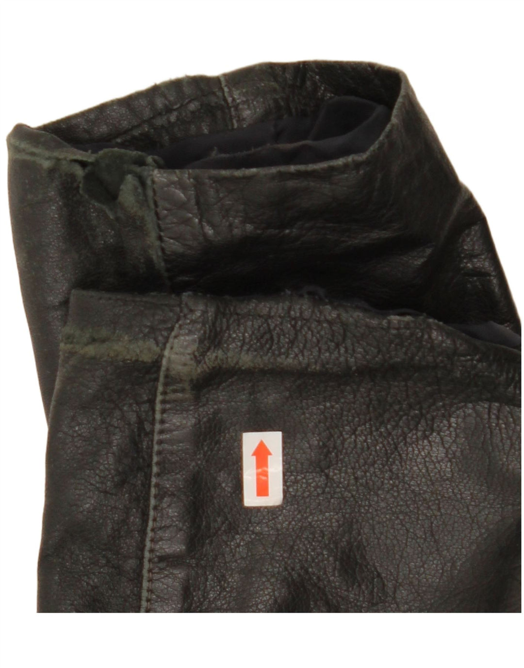 Vintage Damen Crop Lederjacke IT 44 Medium Schwarz