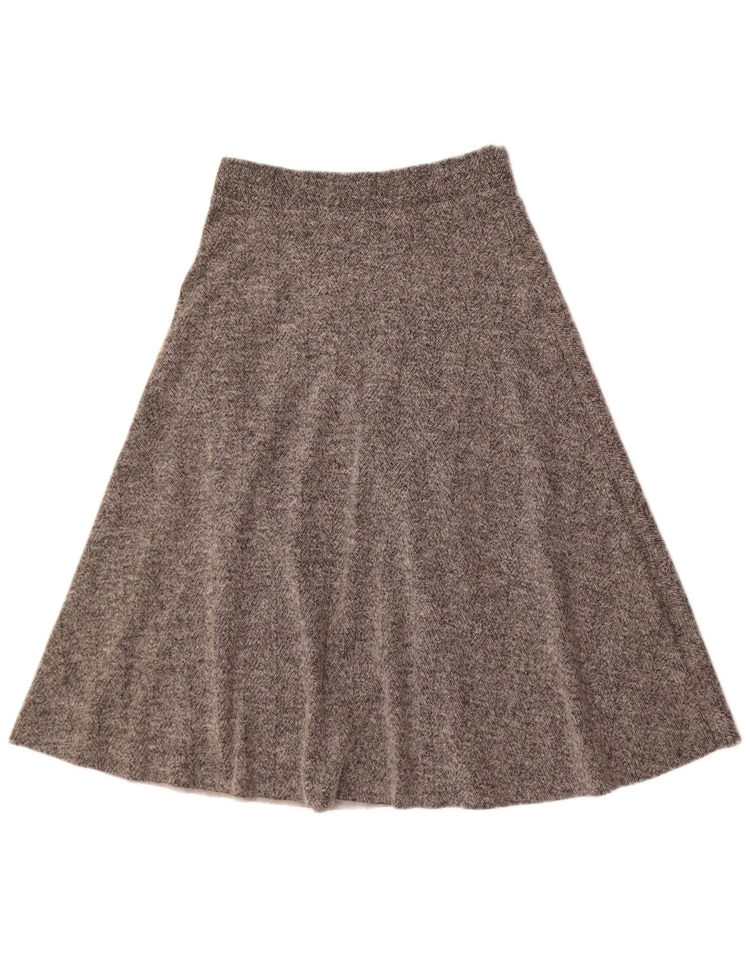Zara Damen-A-Linien-Rock, Größe L, W30, Grau, Fischgrätenmuster