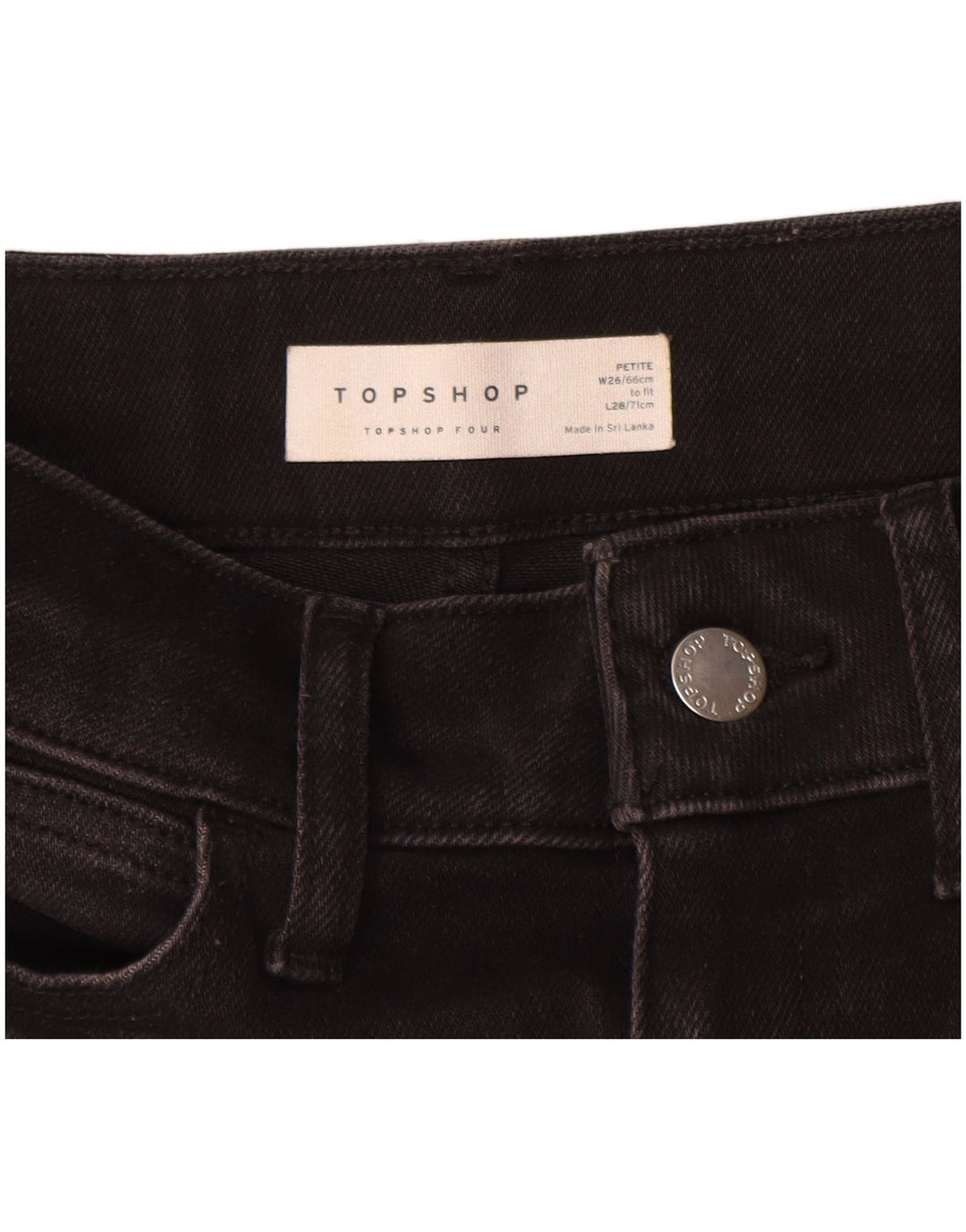 Topshop Damen Skinny Jeans W26 L25 Schwarz
